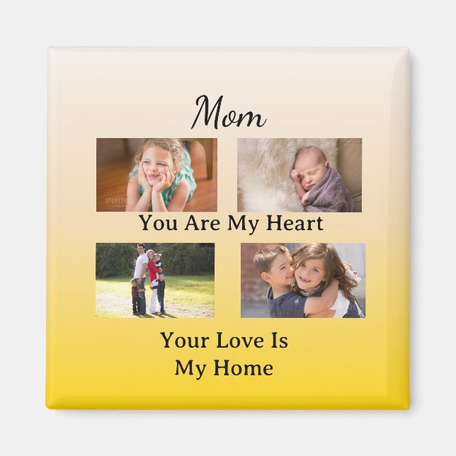 Modern minnessak – Fyra foton Mamma Magnet (Framsidan)