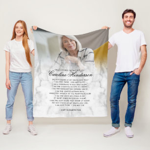 Modern minnessten i marmor med foto fleecefilt