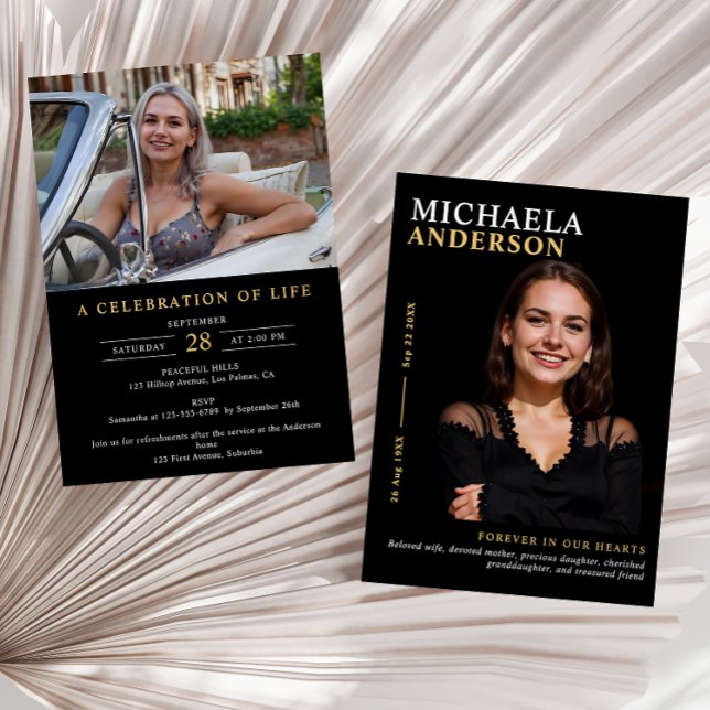 Modern minnesstund/begravning/Firande i livet Inbjudningar (Skapare uppladdad)