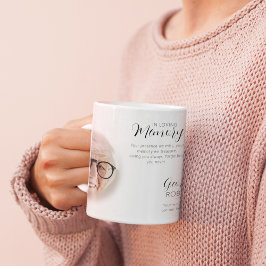 Modern minnesstund före och efter foto kaffemugg