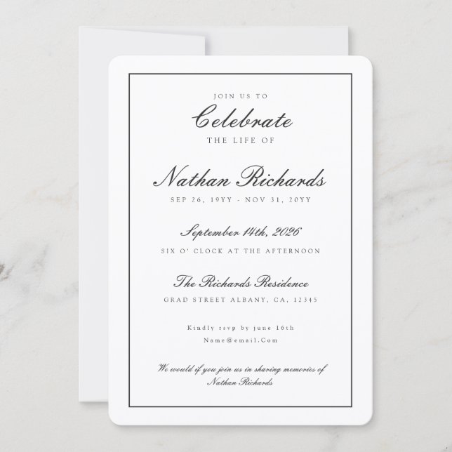 Modern minnesstund Funeralprogram Kort (Framsida)