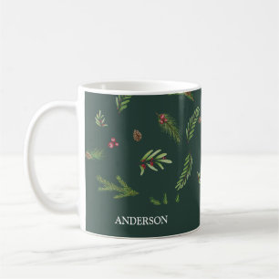Modern minsta blad-Elegant-skript jul Kaffemugg