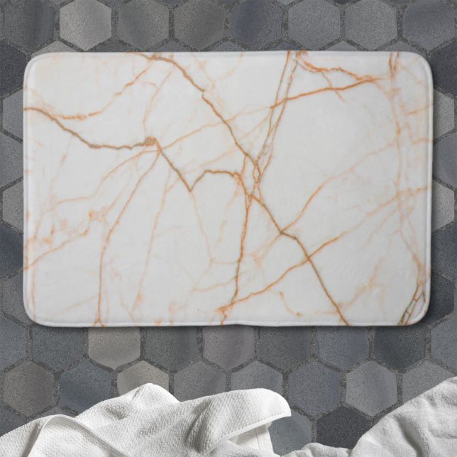 Modern minsta chic-skandinaviska vita marmor badrumsmatta (modern minimalist chic scandinavian white marble bath mat)