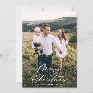 Modern minsta elegant för 1 fotojul-skript Ho Julkort