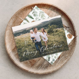 Modern minsta elegant för 1 fotojul-skript Ho Julkort