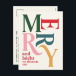 Modern minsta enkla, färgstarka budget jul helg vykort<br><div class="desc">Budgeterat Modern - lägsta traditionella god jul-kort för återbildsgrafik av typen vintage - helgdag. En del av en fet roligt helgdag-samling.</div>