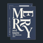 Modern minsta enkla marinblå god jul helg vykort<br><div class="desc">Modern,  minsta traditionella grafikkort för återcirkulation av vintage,  marinblått god jul-helgdag. En del av en fet roligt helgdag-samling.</div>