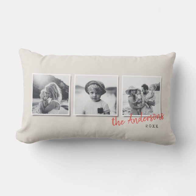 Modern minsta enkla multifoto-hemsdekoder lumbarkudde (Framsida)