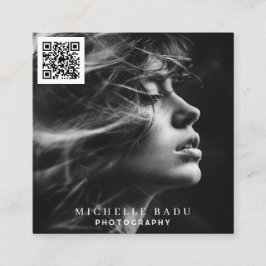 Modern Minsta fotogenmedia med QR-kod Social Fyrkantigt Visitkort
