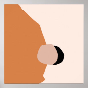 Modern minsta geometrisk brun rosa med minimal abs poster