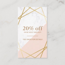 Modern minsta geometrisk marmorrabattlodrät visitkort