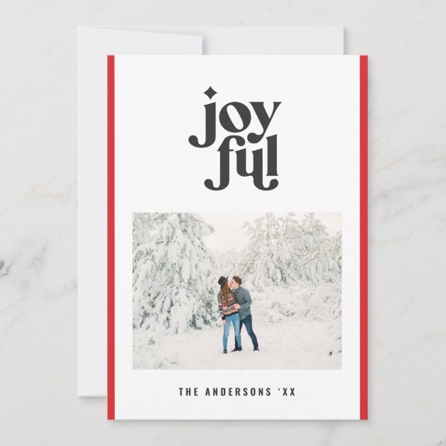 Modern minsta glatta fotojul julkort (Framsida)