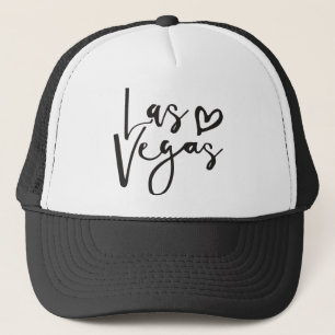 Modern minsta handlettered typ för LAS VEGAS Truckerkeps
