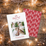 Modern minsta julbild julkort<br><div class="desc">Modern minsta julklapp för rustik snyggt med multifotokort för helgdag. Med modern hand plockade och träd. Backer färg kan anpassas.</div>