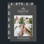 Modern minsta julbild julkort<br><div class="desc">Modern minsta julklapp för rustik snyggt med multifotokort för helgdag. Med modern hand plockade och träd. Backer färg kan anpassas.</div>