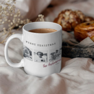 Modern minsta julklapp för multifoto kaffemugg