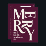 Modern minsta lilla burgiga god jul helg vykort<br><div class="desc">Modern lägsta traditionella grafikkort för återanvändning av vintage,  burgundisk god jul helgdag. En del av en fet roligt helgdag-samling.</div>