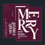 Modern minsta lilla burgiga god jul helg vykort<br><div class="desc">Modern lägsta traditionella grafikkort för återanvändning av vintage,  burgundisk god jul helgdag. En del av en fet roligt helgdag-samling.</div>