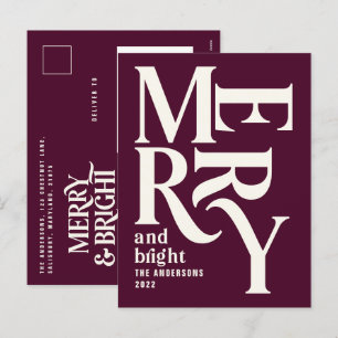 Modern minsta lilla burgiga god jul helg vykort