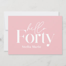 Modern minsta lilla rosa, liten, 40-årsdag inbjudningar