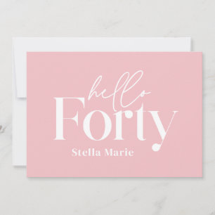 Modern minsta lilla rosa, liten, 40-årsdag inbjudningar