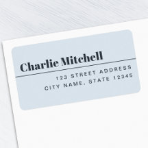 Modern minsta ljusdammig blå returadress