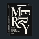 Modern minsta marinsvart god jul helg vykort<br><div class="desc">Modern lägsta traditionella återställande vintage-grafikkort,  svart god jul-helgdag. En del av en fet roligt helgdag-samling.</div>