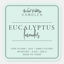 Modern minsta märkning av ljus vid grönt fyrkantigt klistermärke