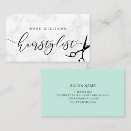 Modern minsta marmor- och mint-frisyr visitkort