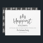 Modern, minsta möjliga, rustiska jordbrukshus jul  julkort<br><div class="desc">Det moderna minsta jordbrukshuset stil-julkortet för den rustiska snyggten lycklig helgdag. Med modern hand plockade och träd. Backer färg kan anpassas.</div>