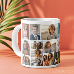 Modern minsta rutnät - 20 fotokollage jumbo mugg