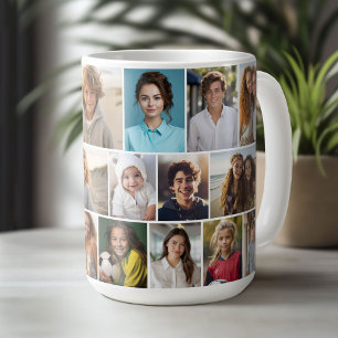 Modern minsta rutnät - 20 fotokollage kaffemugg