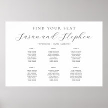 Modern minsta sittplatsplan för sex Bord i bröllop