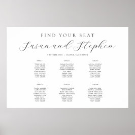 Modern minsta sittplatsplan för sex Bord i bröllop Poster