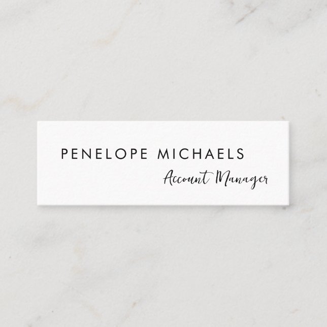 Modern minsta svarta vita QR-Professionell Mini Visitkort (Framsida)