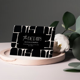 modern minsta svartvit bröllop-detalj för abstrakt anteckningskort