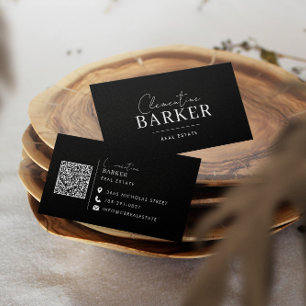 Modern minsta svartvit elegant, enkel typografi visitkort