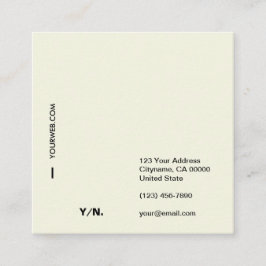 Modern minsta typografi kvadrerar visitkorten fyrkantigt visitkort