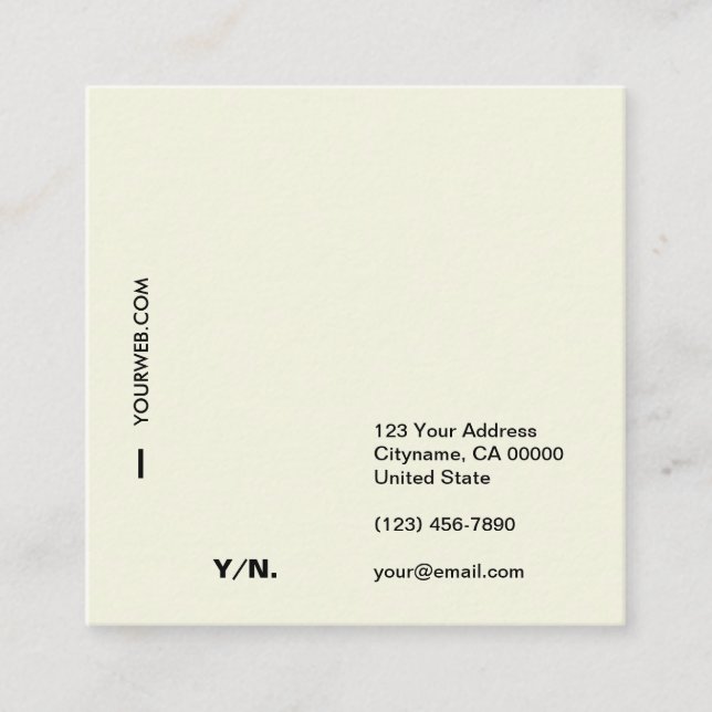 Modern minsta typografi kvadrerar visitkorten fyrkantigt visitkort (Framsida)