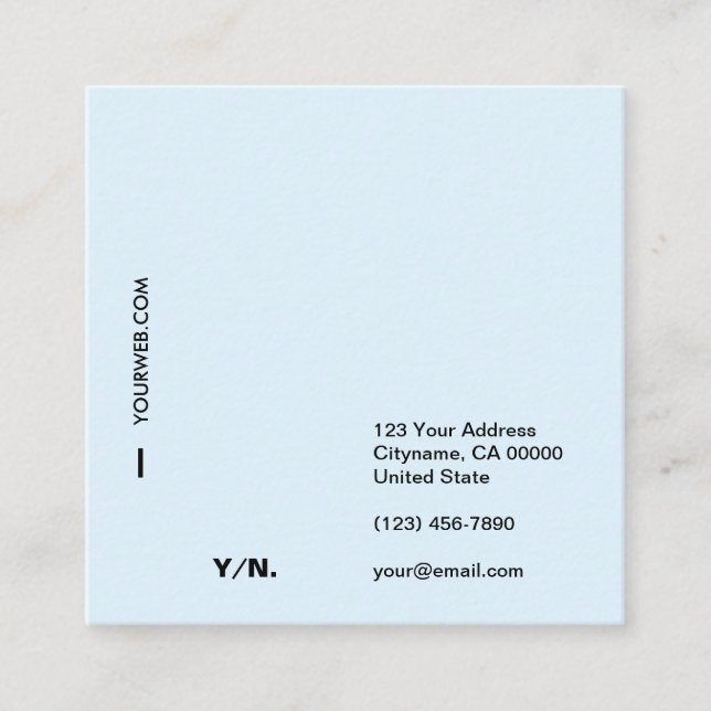 Modern minsta typografi kvadrerar visitkorten fyrkantigt visitkort (Framsida)