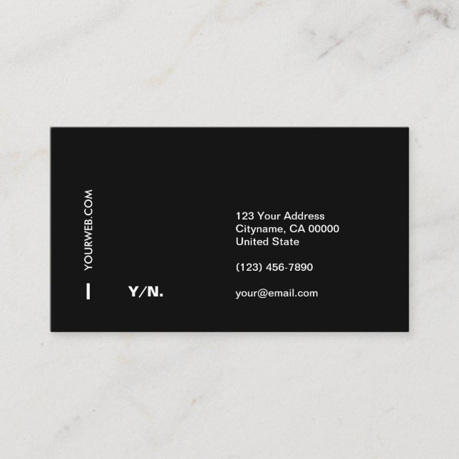 Modern minsta visitkort för typografi B&W (Framsida)