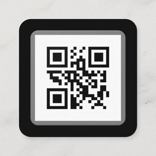 Modern minsta vita anpassningsbar QR-social-media  Fyrkantigt Visitkort (Baksida)