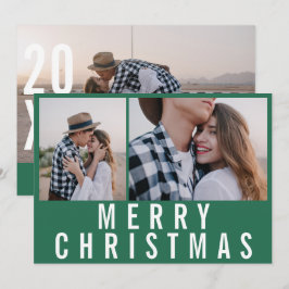 Modern minsta vita julklappar för multifoto-grönt