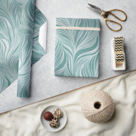 Modern Mint Aqua Färsk Abstrakt Mönster Presentpapper