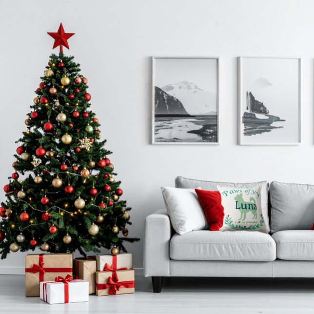 Modern Mint Chihuahua | Personalized Christmas Kudde (Skapare uppladdad)