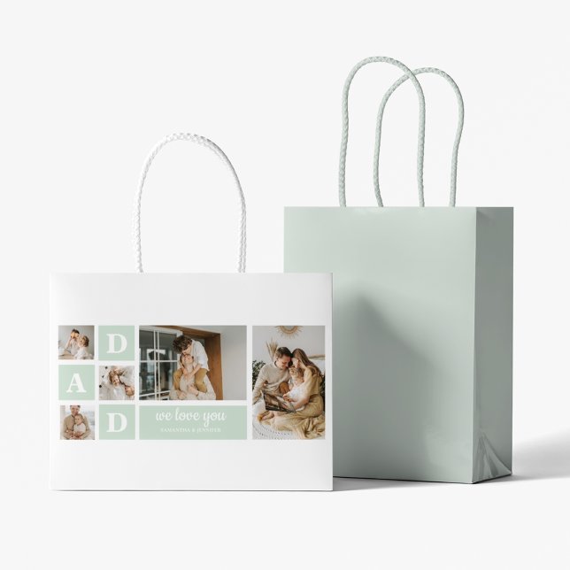 Modern Mint Collage Photo Pappa Best Gift (Skapare uppladdad)