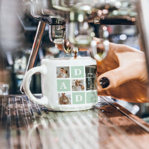 Modern Mint Collage Photo Pappa Best Gift Espressomugg