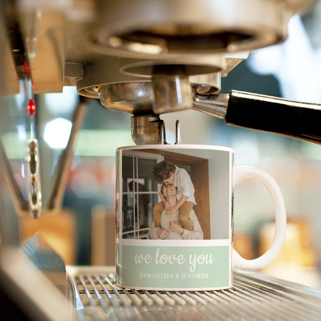 Modern Mint Collage Photo Pappa Best Gift Kaffemugg (Skapare uppladdad)