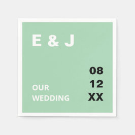Modern Mint Grönt Bröllop Napkins Pappersservett