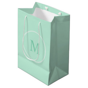 Modern Mint Grönt Färg Monogram-Elegant